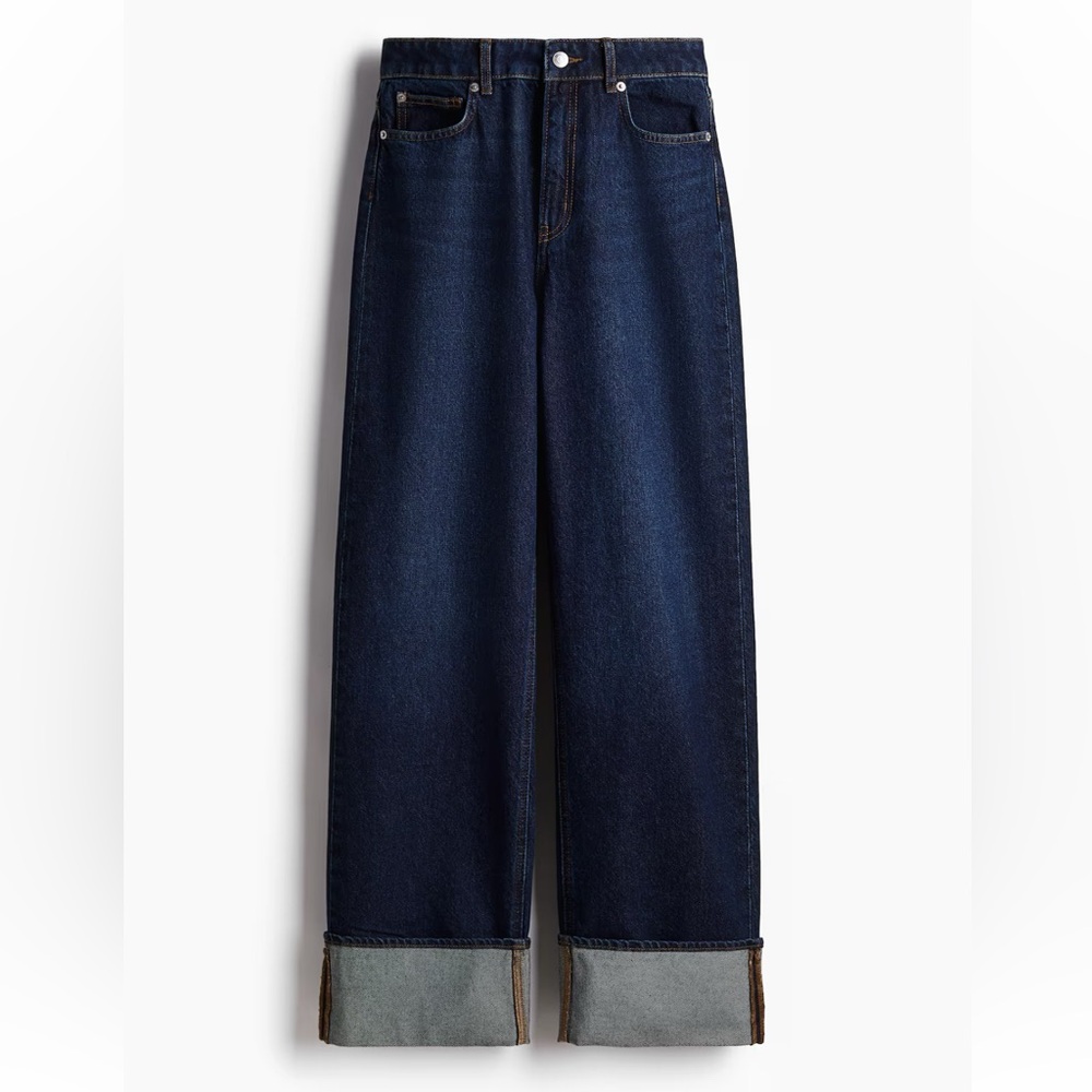 H&M Dark Blue Wide-Leg Jeans